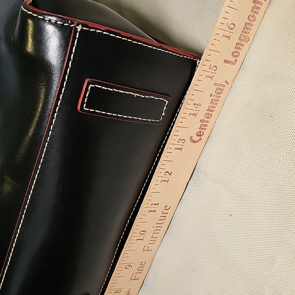 Lodis Black Leather Tote Bag With Red Edge Trim - Picture 5 of 11